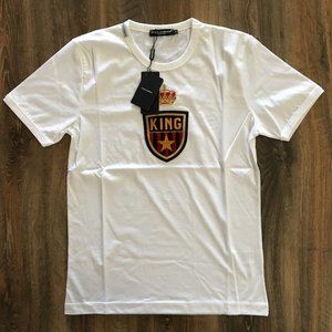 Dolce&Gabbana King Logo White T-shirt Men Size : S